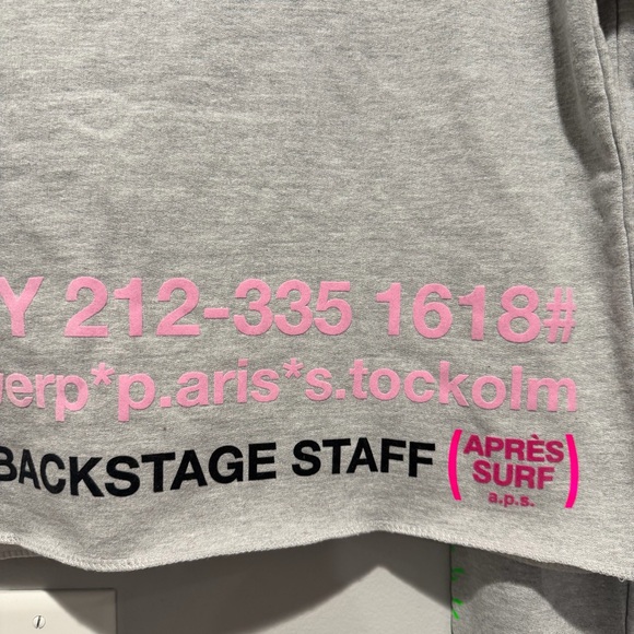 NEW Apres Surf Felpa Coco Beach Gray Pink Green Hoodie Size Medium - Picture 13 of 14